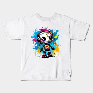Cute cartoon Robot. Funny cyborg. Kids T-Shirt